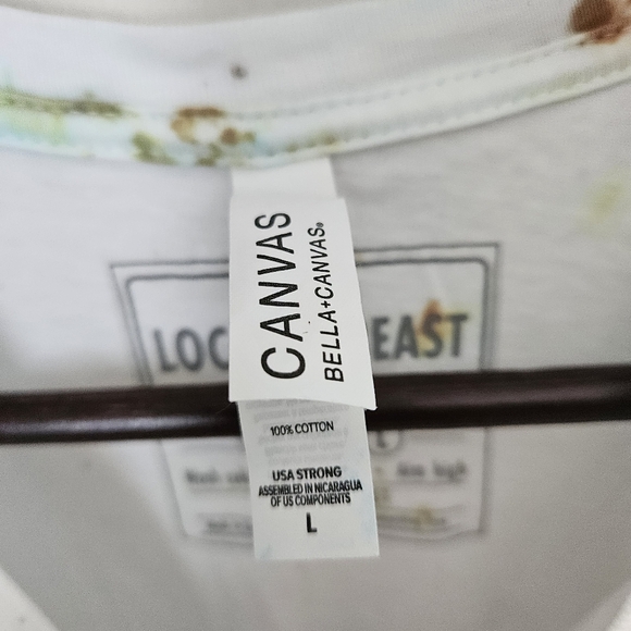 Local Beast Tie-Dye T-Shirt Bella Canvas White Unisex Mens Crewneck Cotton Large - Picture 5 of 8